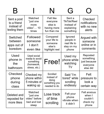 I... Bingo Card