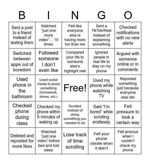 I... Bingo Card