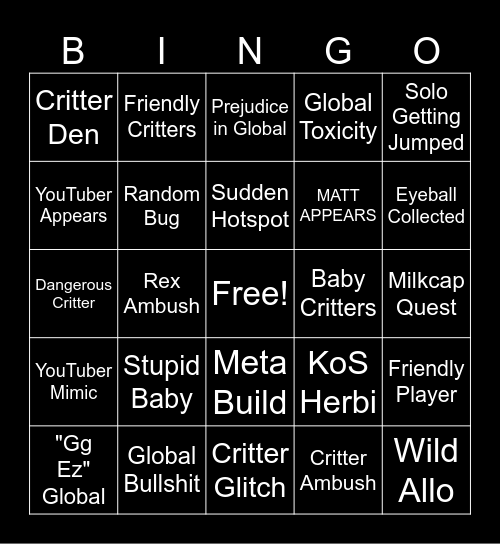 Path of Titans Bingo! Bingo Card