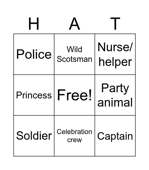 Hats off for Chris Bingo Card
