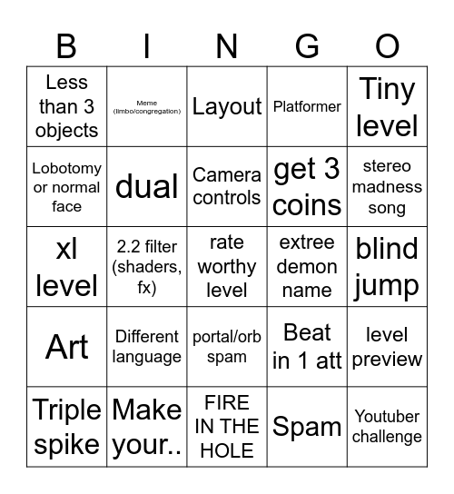 recent tab bingo Card