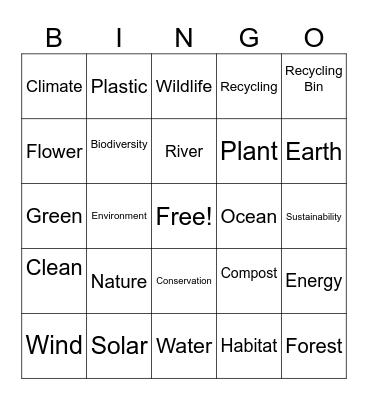 National Earth Day Bingo! Bingo Card