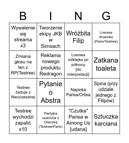 LAN Party Bing0 (Paris + Testree) Bingo Card