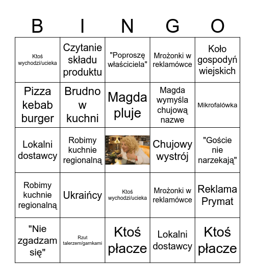 Kuchenne Rewolucje Bingo Card