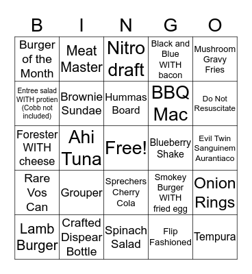 Thursday Flip Bingo Card