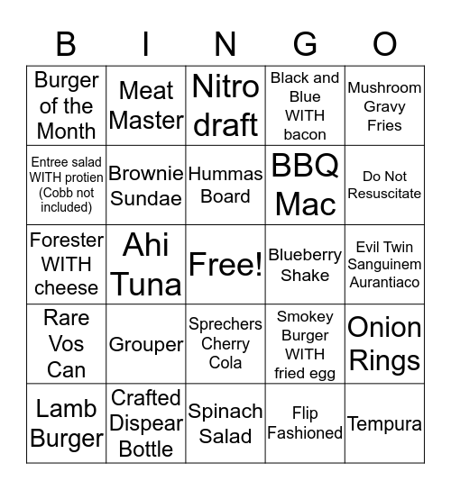 Thursday Flip Bingo Card