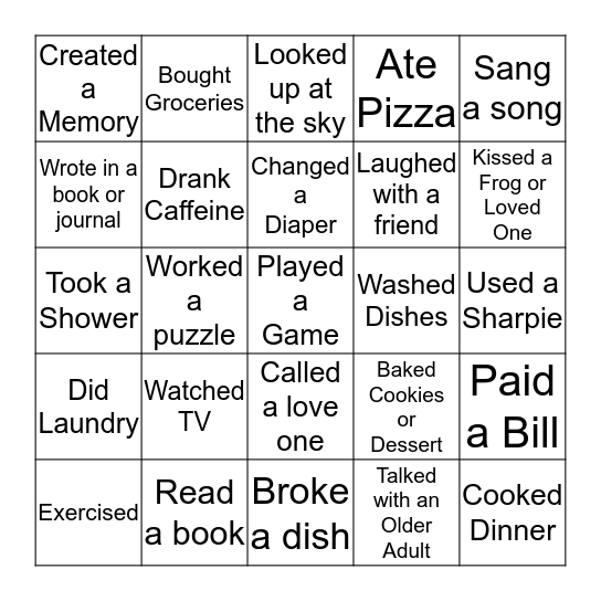 Chapter One Bingo Card