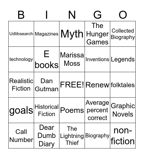 Library Bingo Card