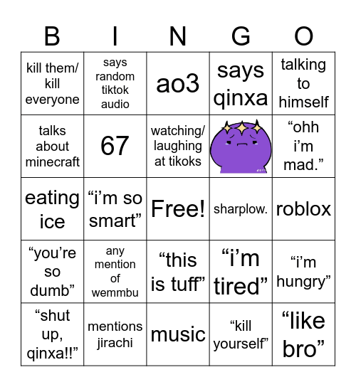moon/wemmy call bingo Card