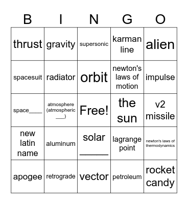 dr stone space bingo Card