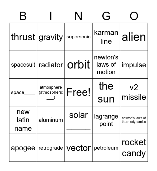dr stone space bingo Card