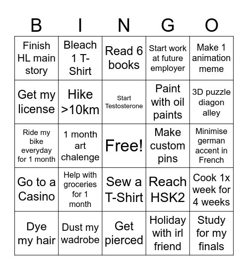 2026 Bingo Card