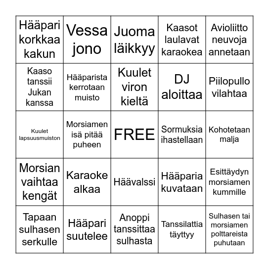Westerlundit 27.6.2026 Bingo Card
