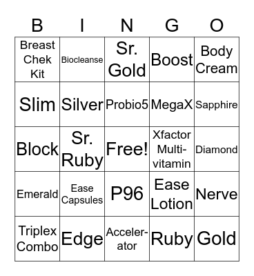 Fun with Plexus Bingo Card