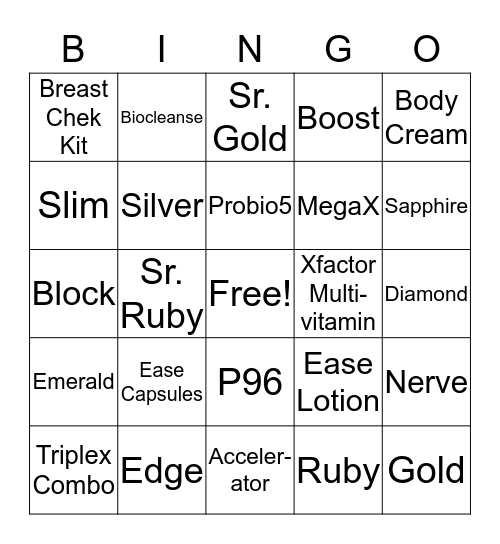 Fun with Plexus Bingo Card