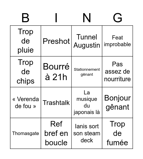 Bingo 18 avril Bingo Card