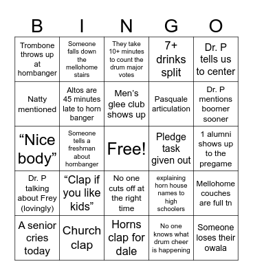 Springbanger Bingo Card