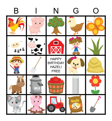 farm Bingo Card