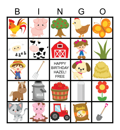 farm Bingo Card