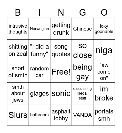 asphalt session words Bingo Card