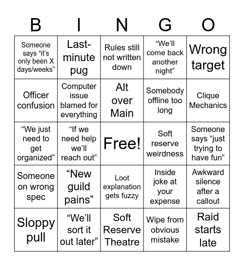 "Should We Stay or Should We Go?" Bingo Card