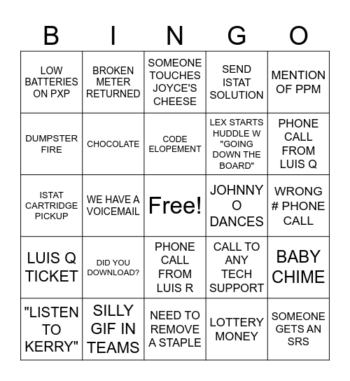 POCT Bingo Card