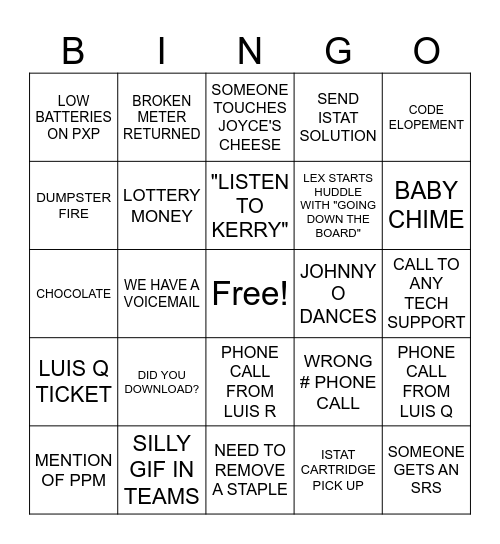 POCT Bingo Card