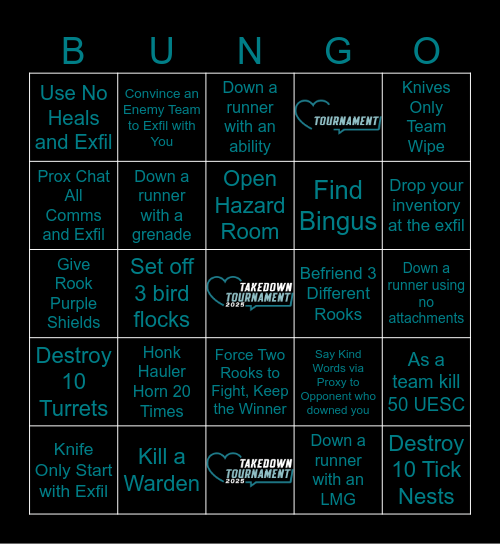 Marathon For Good Bingo Card