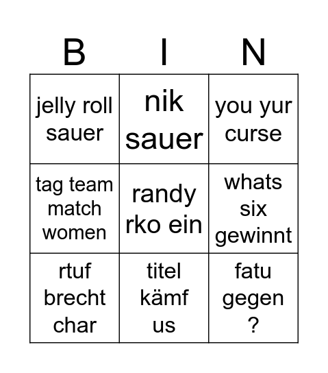 wwe smackdown 18.04 Bingo Card