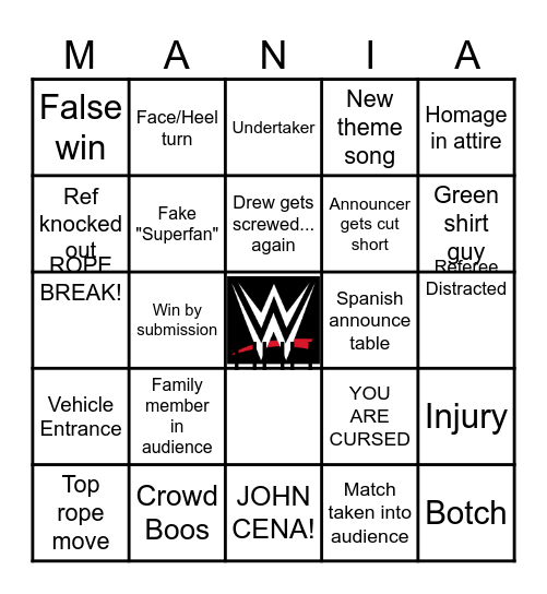 Wrestlemania 42 - Night 1 Bingo Card