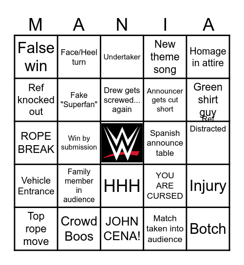 Wrestlemania 42 - Night 1 Bingo Card