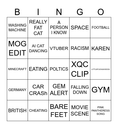 IG REELS EZ MODE Bingo Card