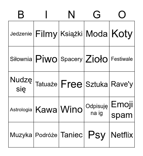 Tinder Bingo Card