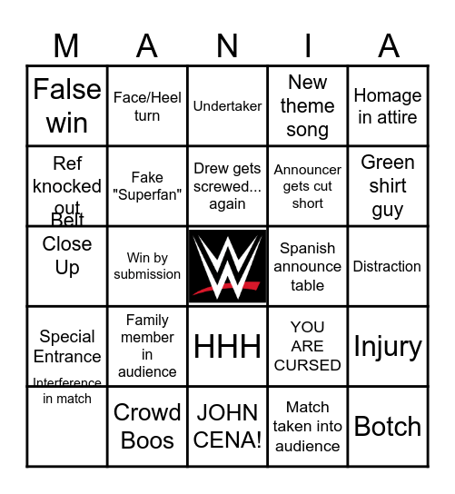 Wrestlemania 42 - Night 1 Bingo Card