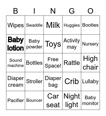 Baby Bingo! Bingo Card