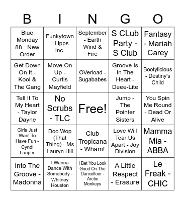 DISCO BINGO! Bingo Card