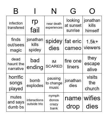 DAD SESSION 10 Bingo Card