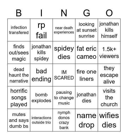 DAD SESSION 10 Bingo Card