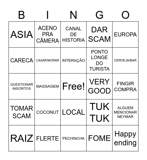 MADEIRINHA Bingo Card