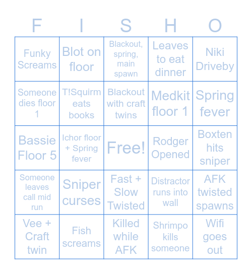Fishes Dandy Bingo Card Bingo Card