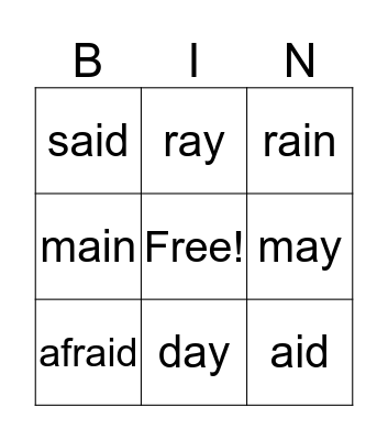 3 ways to say a BINGO Card
