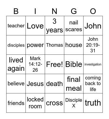 Jesus Loves Us Bingo Card