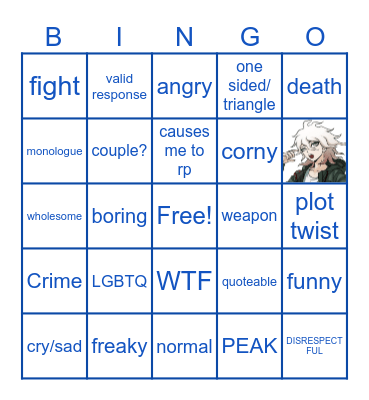 Danganronpa bingo Card