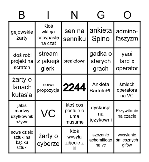 PSS BINGO KARTA Bingo Card
