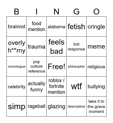 ph bingo Card