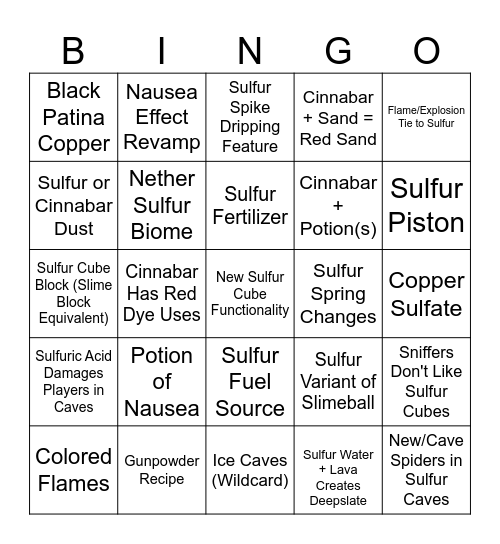 Chaos Cubed Bingo Sheet! Bingo Card