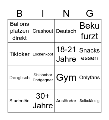 Pop The Balloon Bingo Card