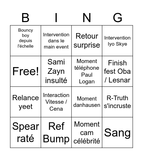 WM42 Bingo Card