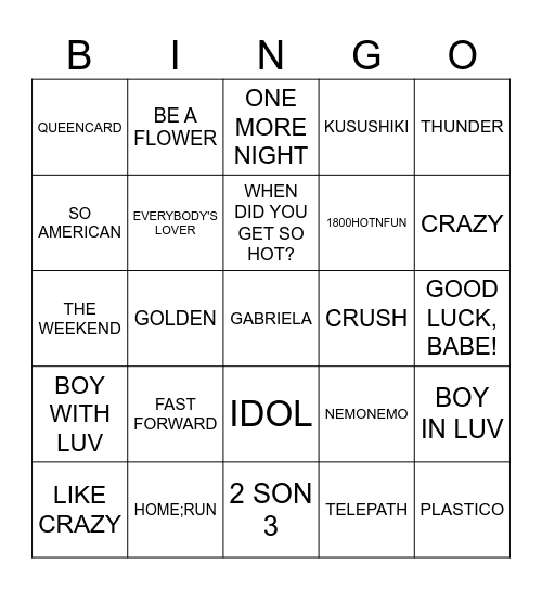 BINGO!! Bingo Card