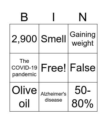 Bingo Brain-go! Bingo Card
